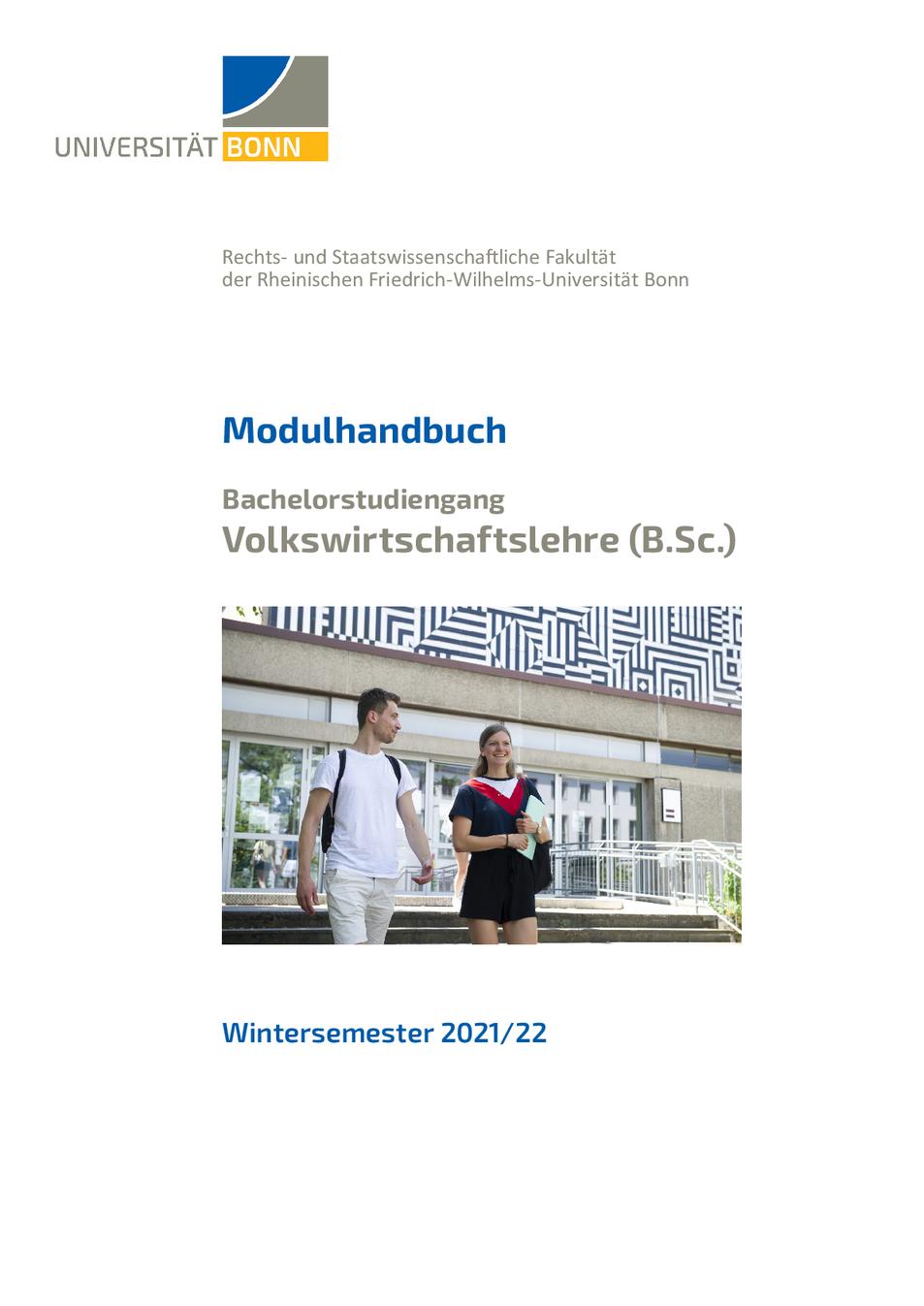 Modulhandbuch B.Sc. VWL Uni Bonn WiSe 2021/22 — Fachbereich