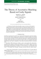 The Theory of Assortative Matching Based on Costly Signals