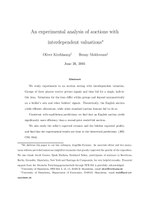 An experimental analysis of auctions with interdependent valuations