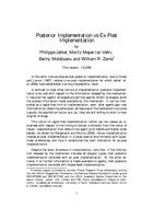 Posterior Implementation vs Ex-PostImplementation